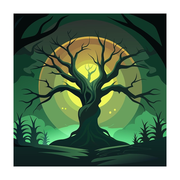 Horror tree vector illustration