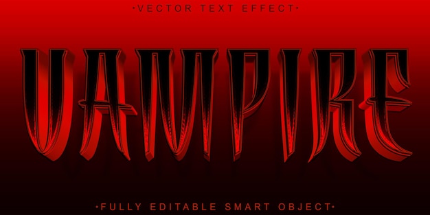 Vector horror vampire vector fully editable smart object text effect