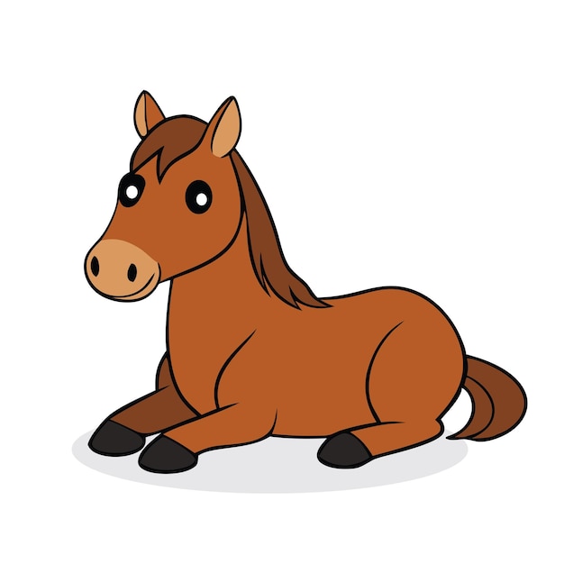 Horse animal cartoons isolated flat vector illustration