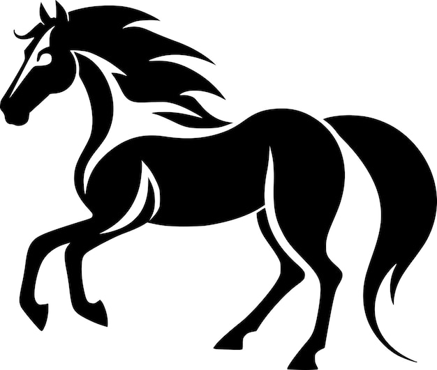 Horse Black and White Isolated Icon Vector illustration