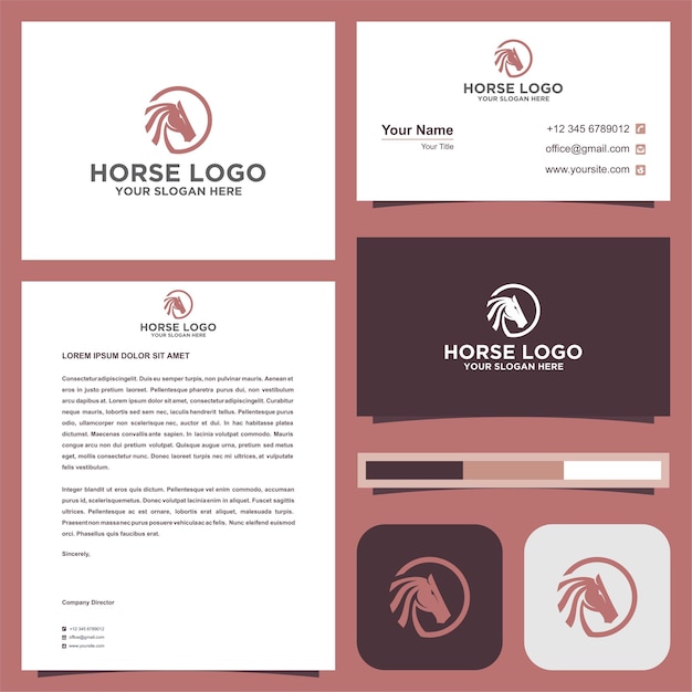 horse and business card premium vector