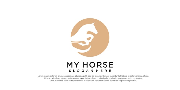 Horse care logo with creative design premium vector