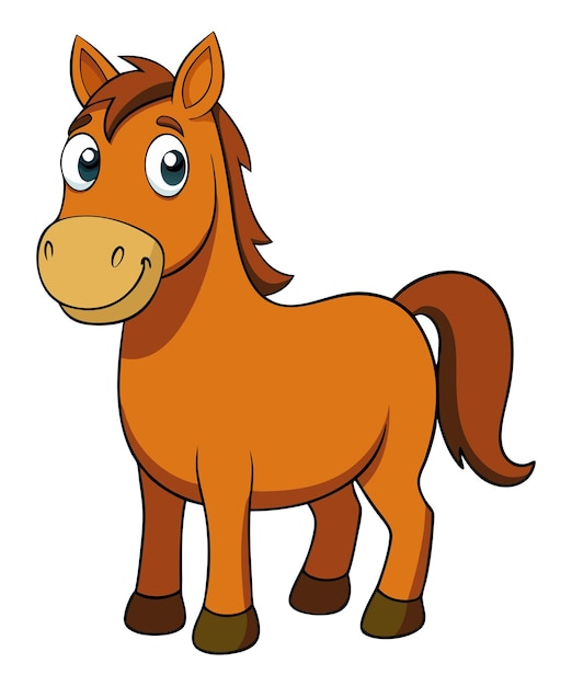 Vector horse cartoon isolated illustration