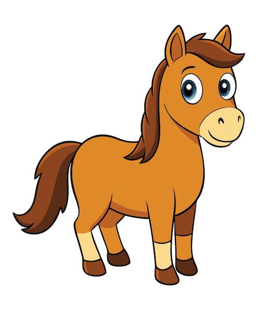 Vector horse cartoon isolated illustration