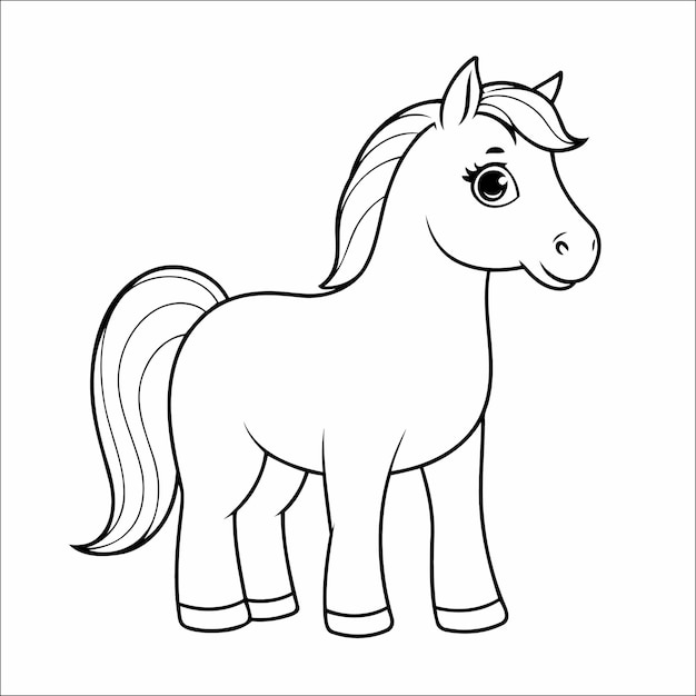 Horse Coloring Page Drawing For Toddlers