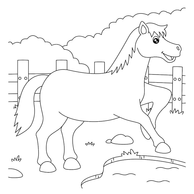 Horse Coloring Page for Kids