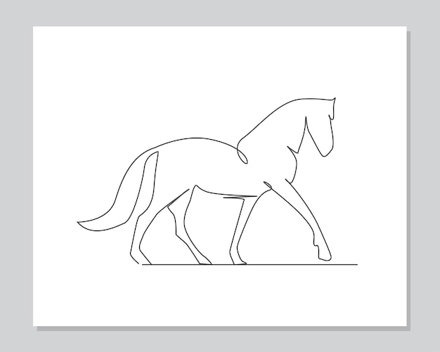 Horse continuous one line illustration