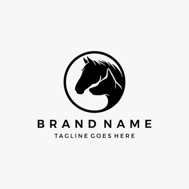 horse and dog logo design icon vector illustration