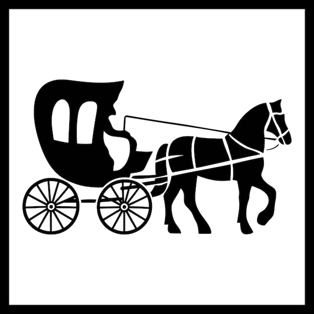 Horse Drawn silhouette image