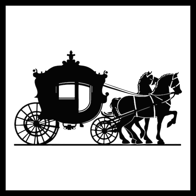 Horse Drawn silhouette image