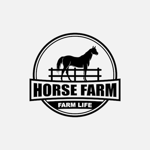 horse farm logo badge