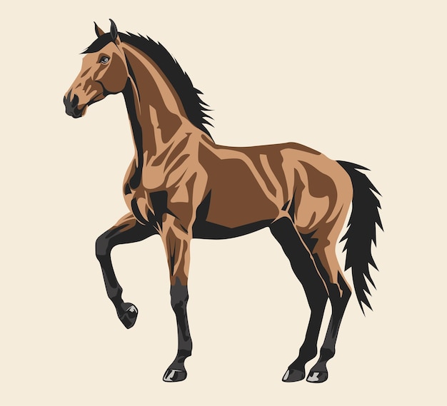 Vector horse flat vector illustration eps