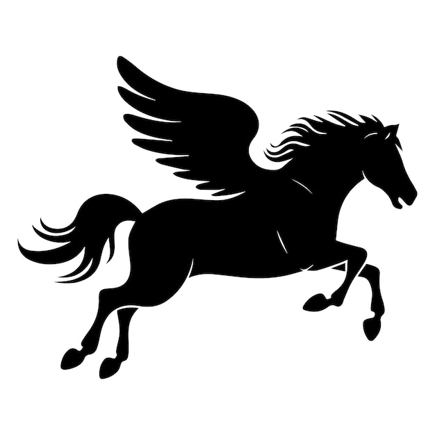 Horse flying silhouette vector