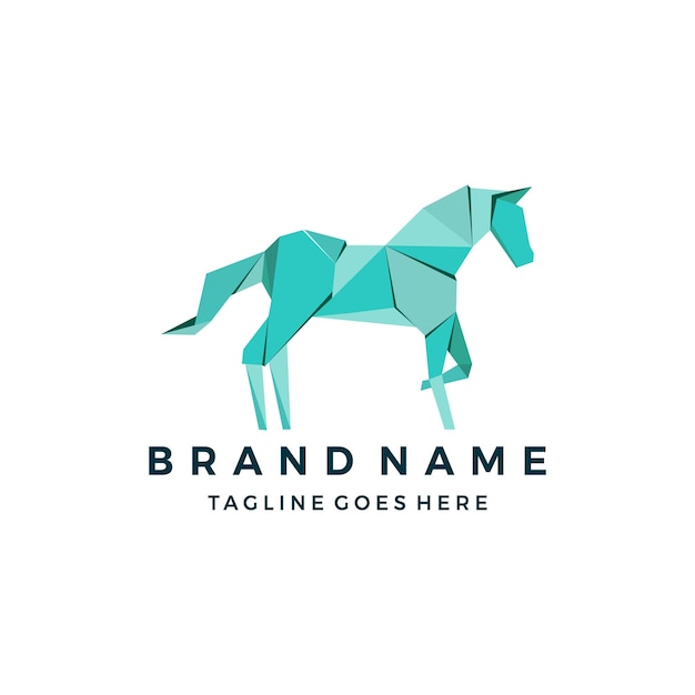 Horse Geometric Design. horse origami, polygonal Logo icon Vector illustration