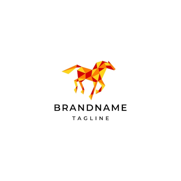 Horse geometric logo design template