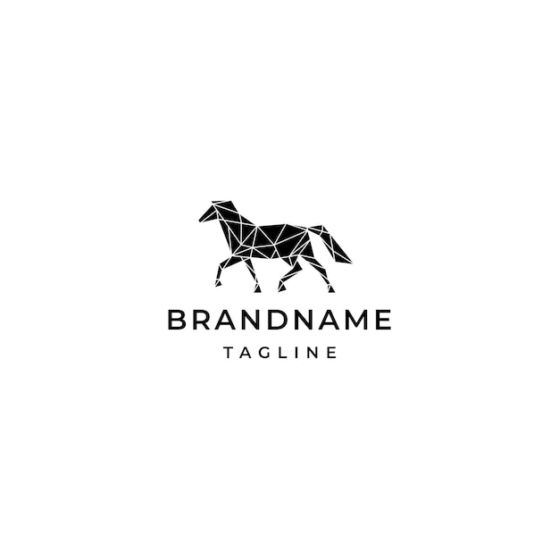 Horse geometric logo design template