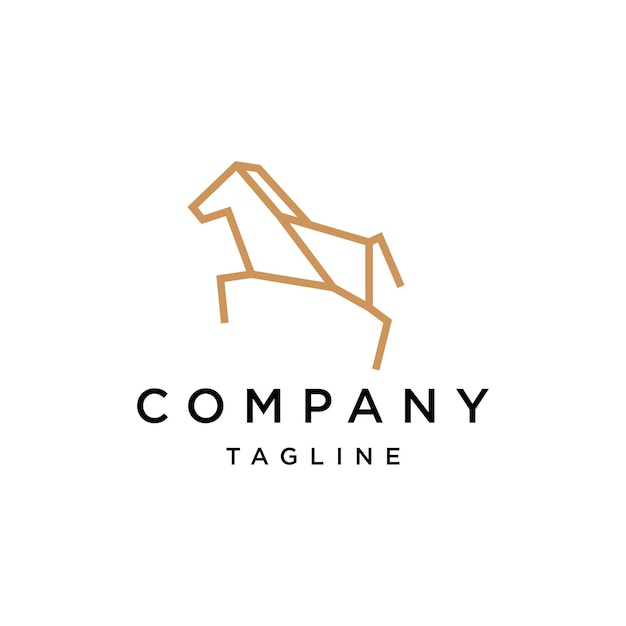 Horse geometric logo icon design template