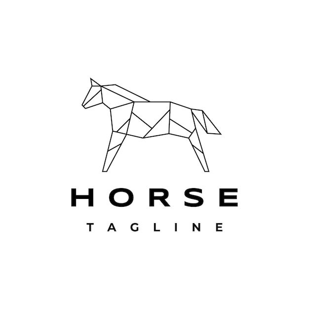 Horse geometric logo icon design template