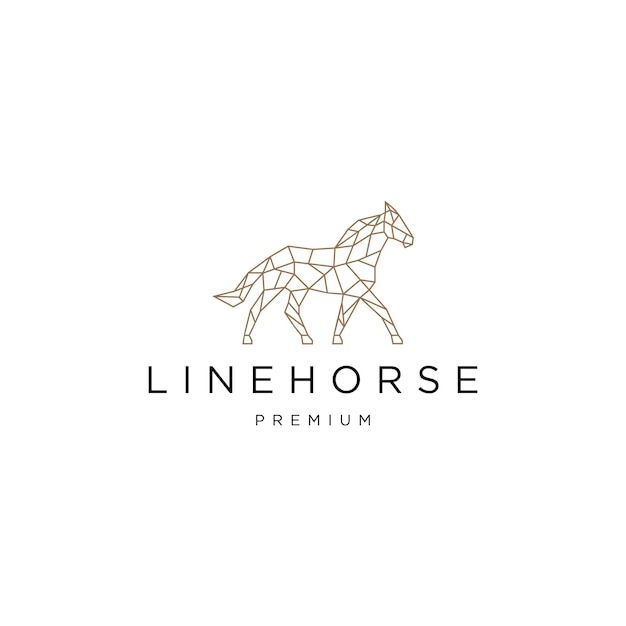 Horse geometric logo icon design template