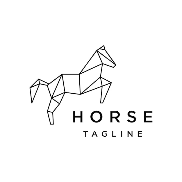 Horse geometric logo icon design template