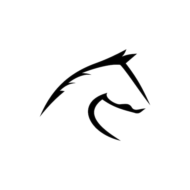 horse head logo design linear style simple icon vector illustration