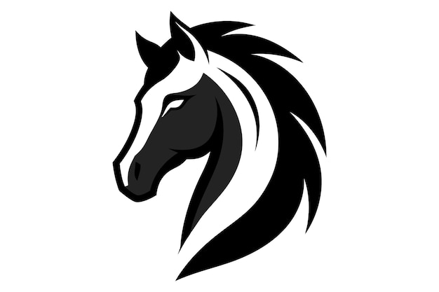 Vector horse head logo design silhouette