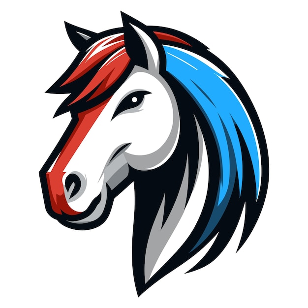 Horse head mascot logo colorful