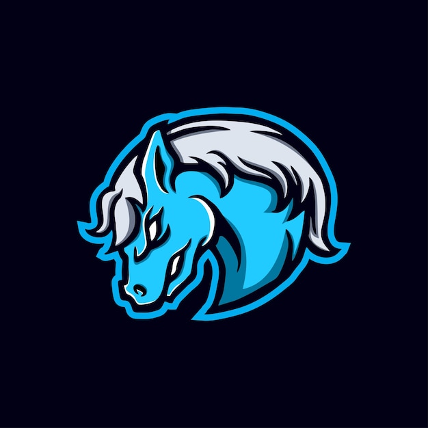 horse head mascot logo design