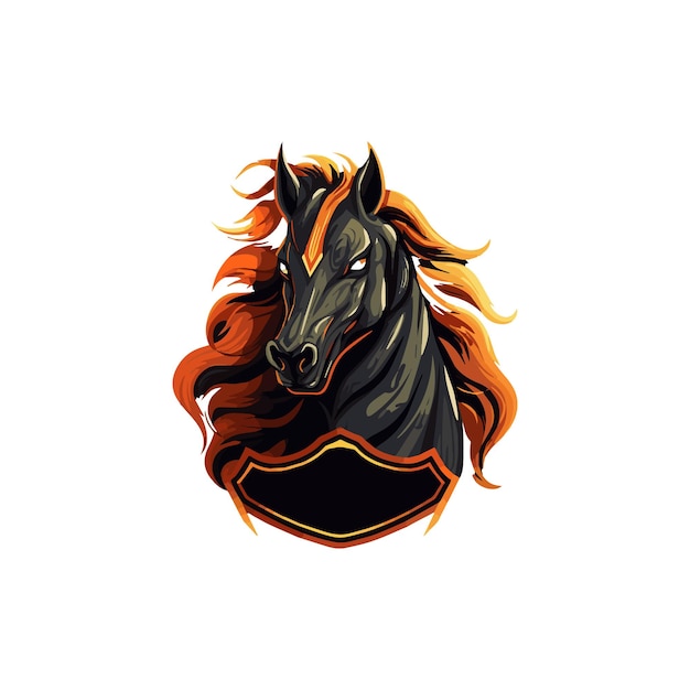 Horse head mascot vector illustration E sports vector mascot logo Mustang horse mare or Stallion