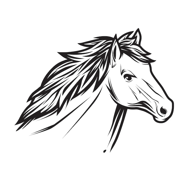 Horse head outline vector great for tshirt screen printing