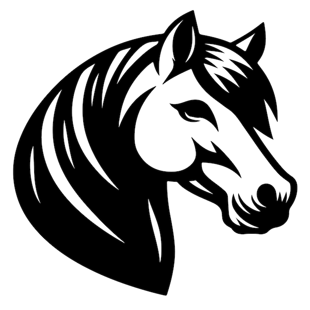 horse head vector art icon design