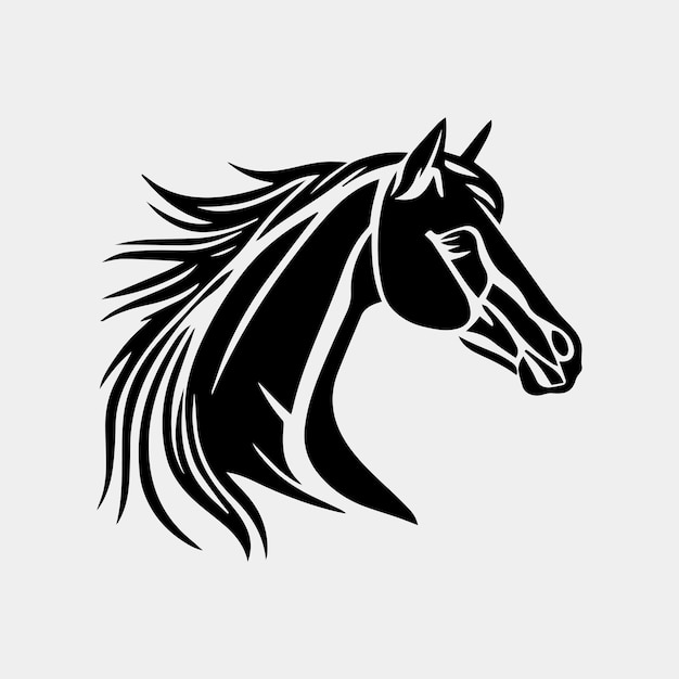 Horse head vector illustration on a white background