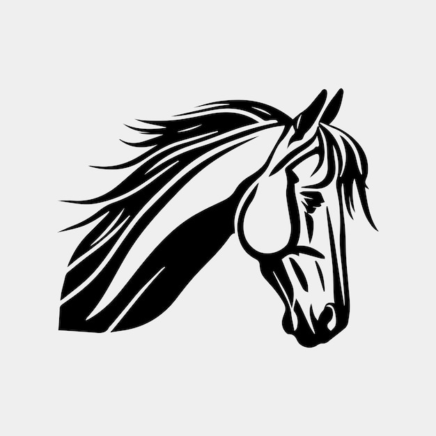 Horse head vector illustration on a white background