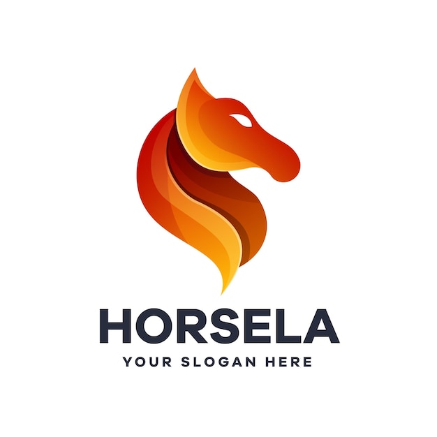 Horse Illustration Gradient Logo Design