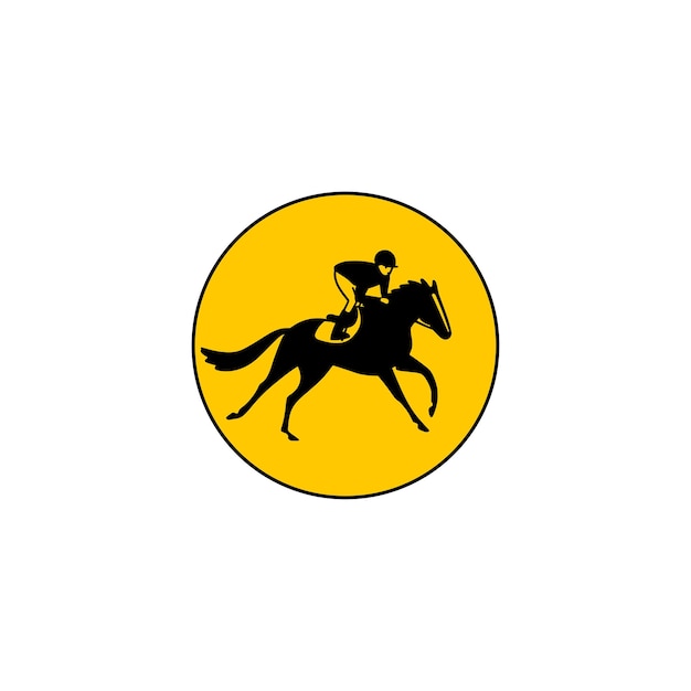 Horse Jockey Badge design logo