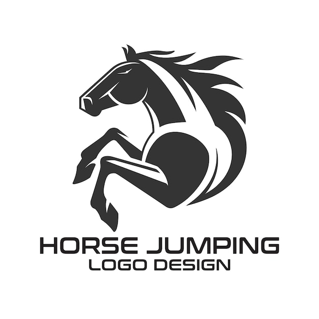 Horse Jumping Vector Logo Design