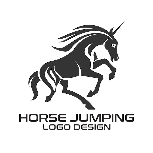 Horse Jumping Vector Logo Design