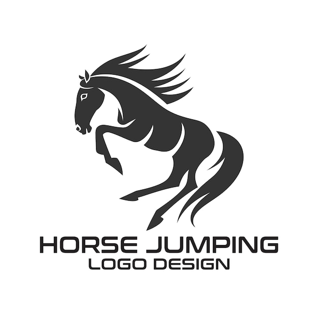 Horse Jumping Vector Logo Design