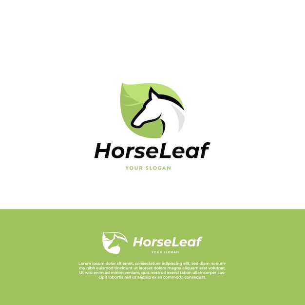 Horse leaf logo vector