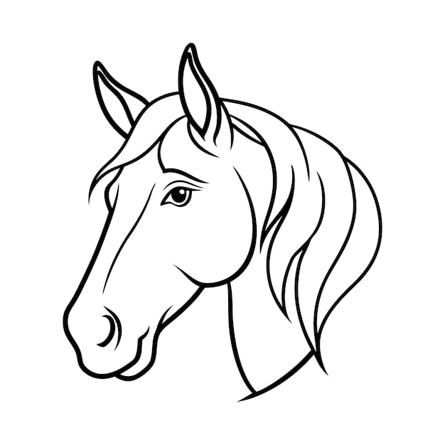 A horse line Art vector Design illustration design