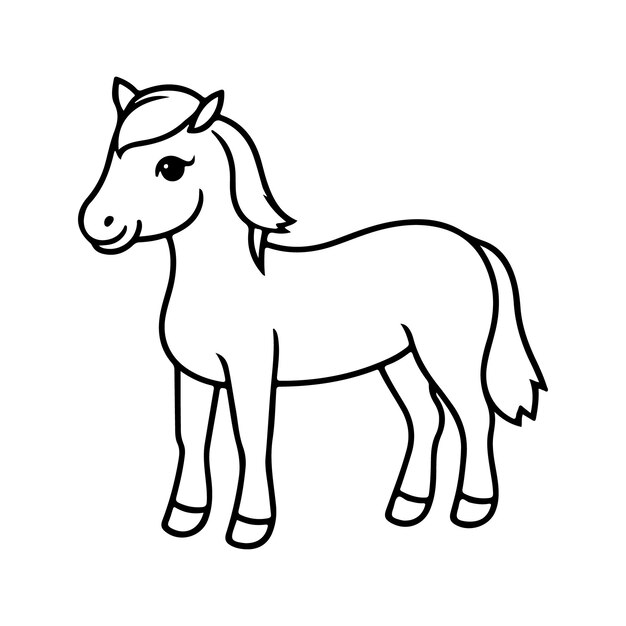 Vector horse line art vector illustration