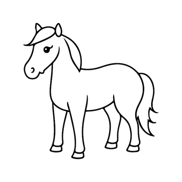 Horse line art vector illustration