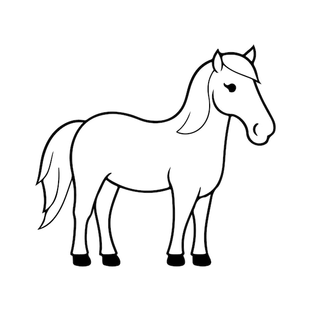 Vector horse line art vector illustration