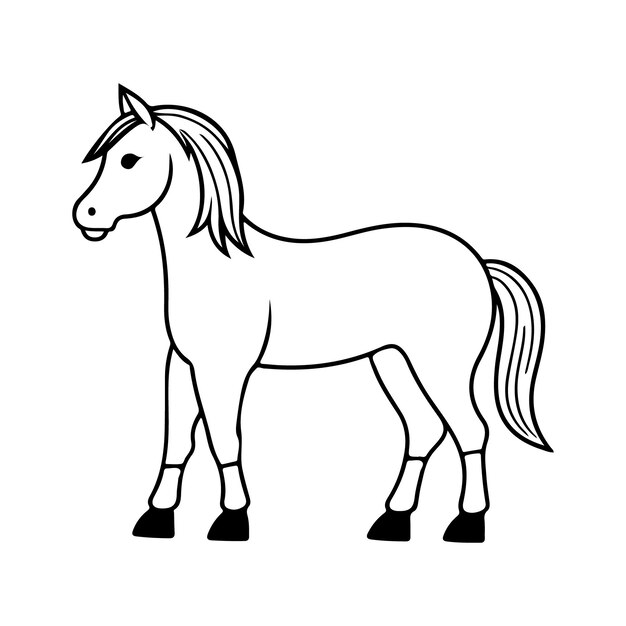 Vector horse line art vector illustration