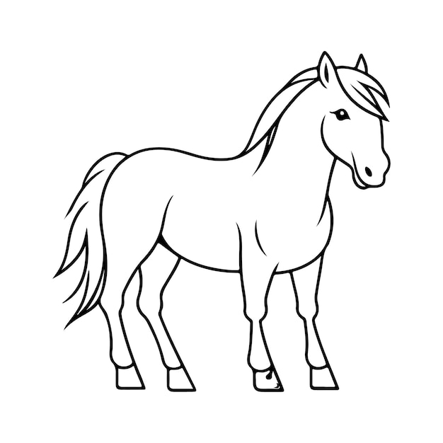 Horse line art vector illustration