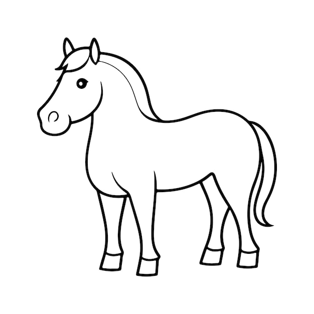 Horse line art vector illustration