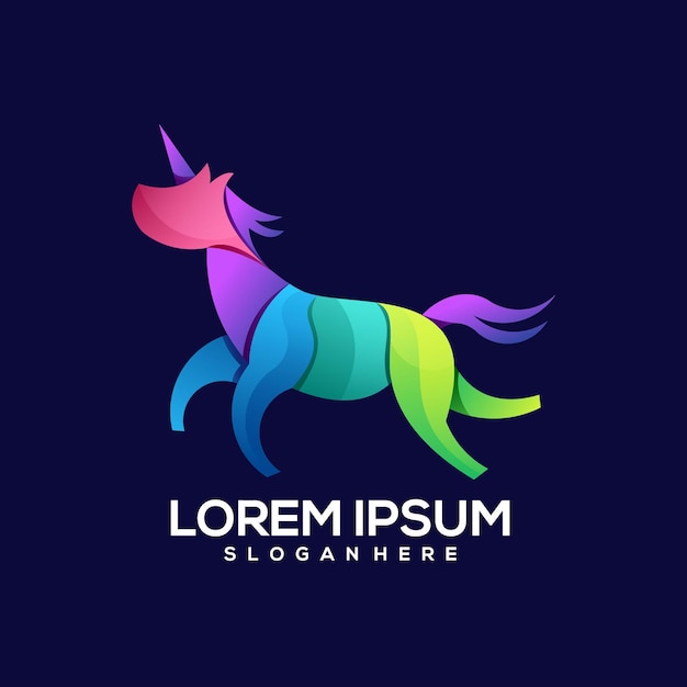 Horse logo colorful gradient illustration