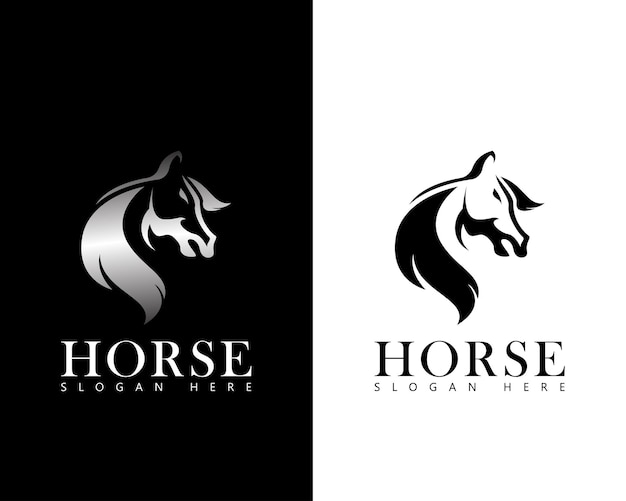 Horse logo design emblem head horse design concept business club champion logo brand