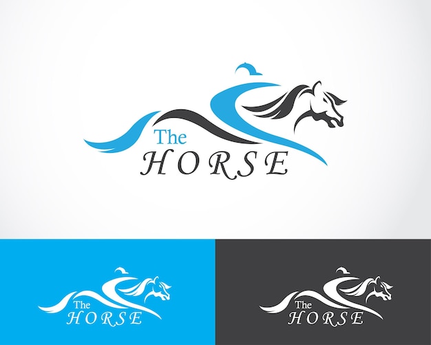 Horse logo design speed run design minimalistsport champion design concept