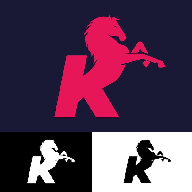 Horse logo design which K letter logo